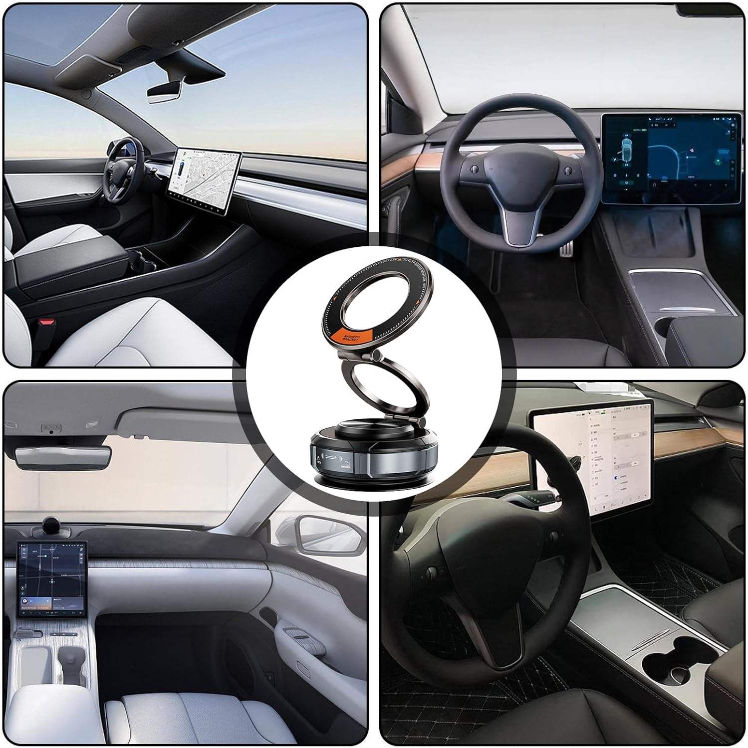 Suction Cup Magnetic Phone Mount CH-075 | 360° Flexible Adjustable Zinc Alloy Stand | AiboTech